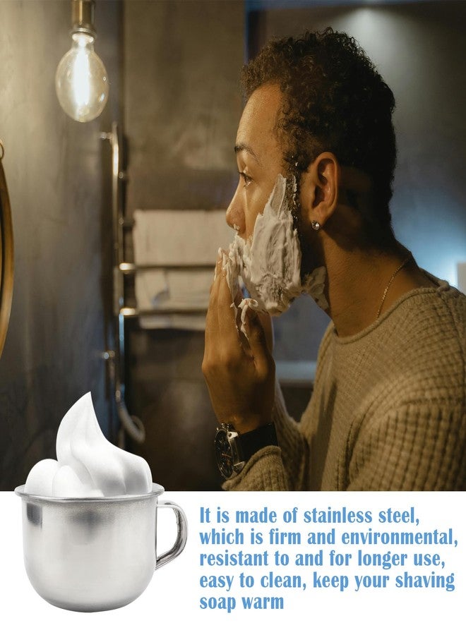 DOERDO DD DOERDO Shaving Soap Mug Bowl, 3.5 Inch Stainless Steel Cup with Handle, Shaver Razor Cleansing Foam Tool, 200ML - Image 3