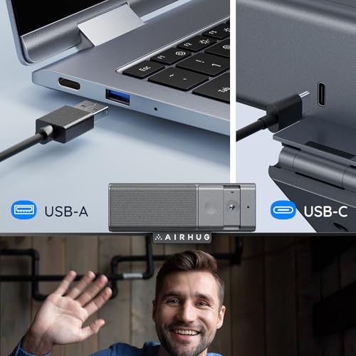 AIRHUG 3 in 1 1080P Webcam with Microphone & Speaker, USB Camera for Video Conferencing/Online Class/Gaming Live, Built-in Privacy Cover - Image 5
