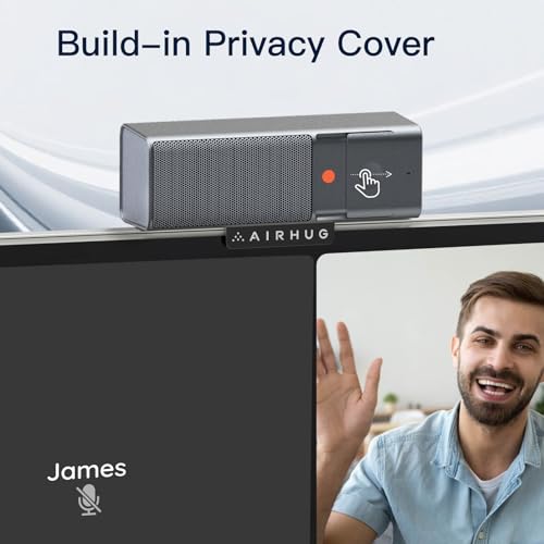 AIRHUG 3 in 1 1080P Webcam with Microphone & Speaker, USB Camera for Video Conferencing/Online Class/Gaming Live, Built-in Privacy Cover - Image 3