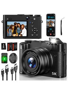 KADIP 5K 64MP Digital Camera 3X Optical Zoom, WiFi Cameras for Photography & Video, Autofocus Travel Vlogging Camera for YouTube, 64GB Card, 2 Batteries  - Image 1