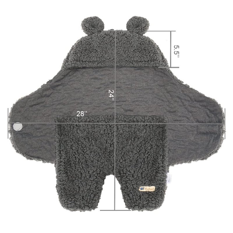 BlueSnail Newborn Receiving Blanket Baby Sleeping Wrap Swaddle 0-3 Months, 8-13 lbs (Gray) - Image 3