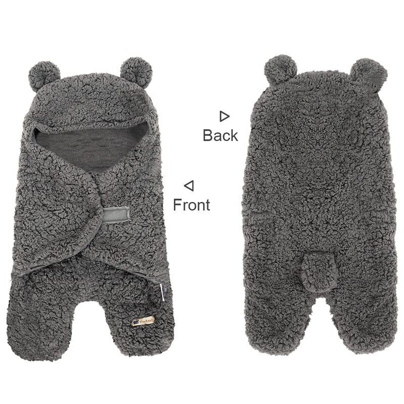 BlueSnail Newborn Receiving Blanket Baby Sleeping Wrap Swaddle 0-3 Months, 8-13 lbs (Gray) - Image 4