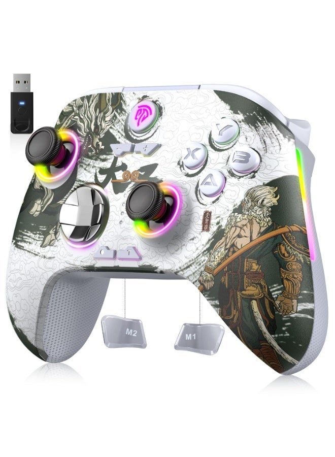 EasySMX Classic Gamepad EasySMX X15 WUKONG PC Controller - Enhanced Bluetooth Controller with Hall Joysticks/Hall Triggers/RGB Lighting - No Stick Drift, No Dead Zone - Work for PC, Android, Steam and Switch 1000mAh Battery 20 Hours Battery Life Customizable Back Keys One-Button Wake-Up Function Turbo Function 3 Adjustable Vibration Levels - Image 2