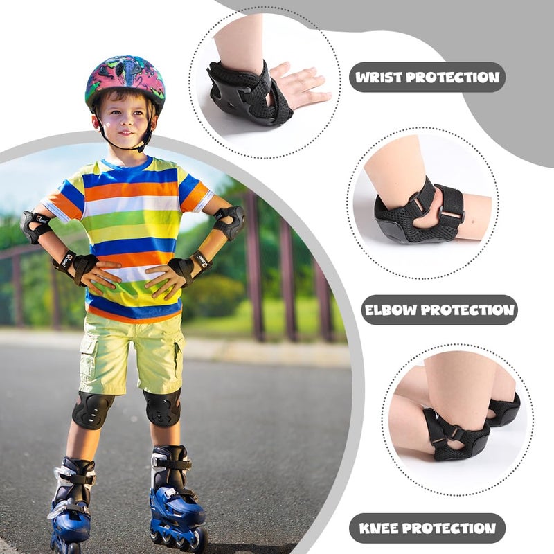 JBM Kids/Youth Knee Pad Elbow Pads and Wrist Guards Protective Gear Set for Skateboarding Cycling Roller Skating Inline Skating Scooter Riding Sports BMX Biking Sports - Image 2
