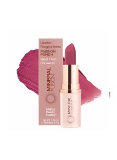 Mineral Fusion Mineral Fusion Lipstick, Vivid & Smudge-Free Lip Color with Avocado Oil, Cocoa Seed Butter & More, Long-Lasting Vegan Lipstick, FD&C Dye-Free, Cruelty-Free, Paraben-Free, Gluten Free, Passion Punch 
