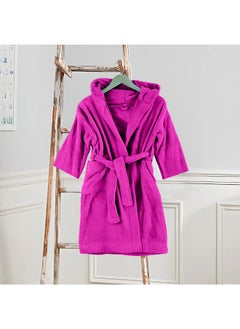 BYFT Daffodil (Fuchsia Pink) Premium 10 yr Kids Hooded Bathrobe 100% Terry Cotton, Highly Absorbent and Quick dry, Hotel and Spa Quality Bathrobe for Boy and Girl-400 Gsm  - Image 2