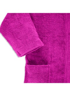 BYFT Daffodil (Fuchsia Pink) Premium 10 yr Kids Hooded Bathrobe 100% Terry Cotton, Highly Absorbent and Quick dry, Hotel and Spa Quality Bathrobe for Boy and Girl-400 Gsm  - Image 4