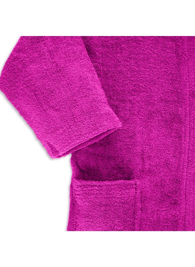 BYFT Daffodil (Fuchsia Pink) Premium 10 yr Kids Hooded Bathrobe 100% Terry Cotton, Highly Absorbent and Quick dry, Hotel and Spa Quality Bathrobe for Boy and Girl-400 Gsm  - Image 4