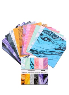 Y&D 24 Sheets 6 x 6" Scrapbook Paper Marbled Pad Single-Sided Colorful Cardstock Scrapbooking Pattern Pack Cardmaking Supplies Vintage Decorative Craft  - Image 1