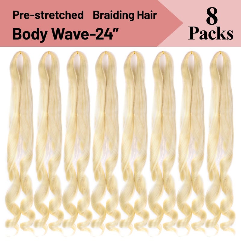 Luoyudu French Curly Brading Hair #613 Synthetic Bouncy Braiding Hair Extensions 75g/pack French Curly Crochet Hair Extensions 24inch (#613,8packs) - Image 4
