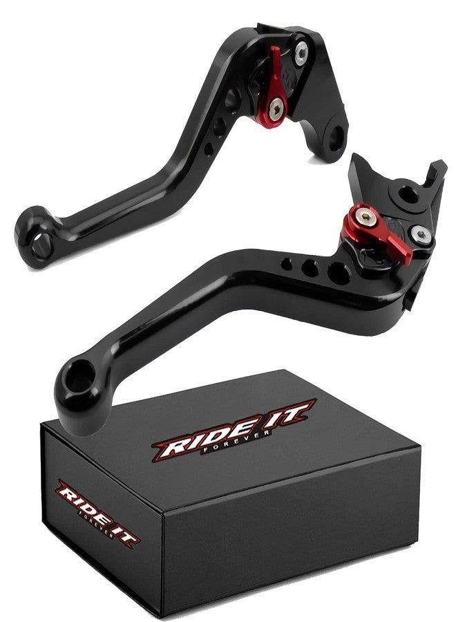 مقابض فرامل وقابض قصيرة من RIDE IT FOREVER للدراجات النارية CBR500R/CB500F/X موديلات 2013-2021، وGROM موديلات 2014-2025، وCBR250R موديلات 2011-2013، وCBR300R CB300F/FA موديلات 2014-2022، وCB400F/CB400R موديلات 2013-2020 - لون أسود - Image 1