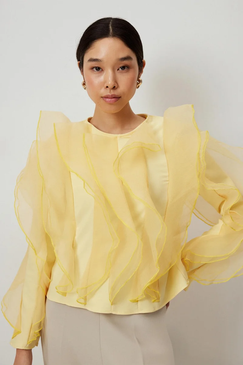 Touche Flounce Crepe Tunic