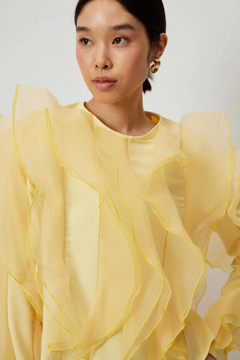 Touche Flounce Crepe Tunic