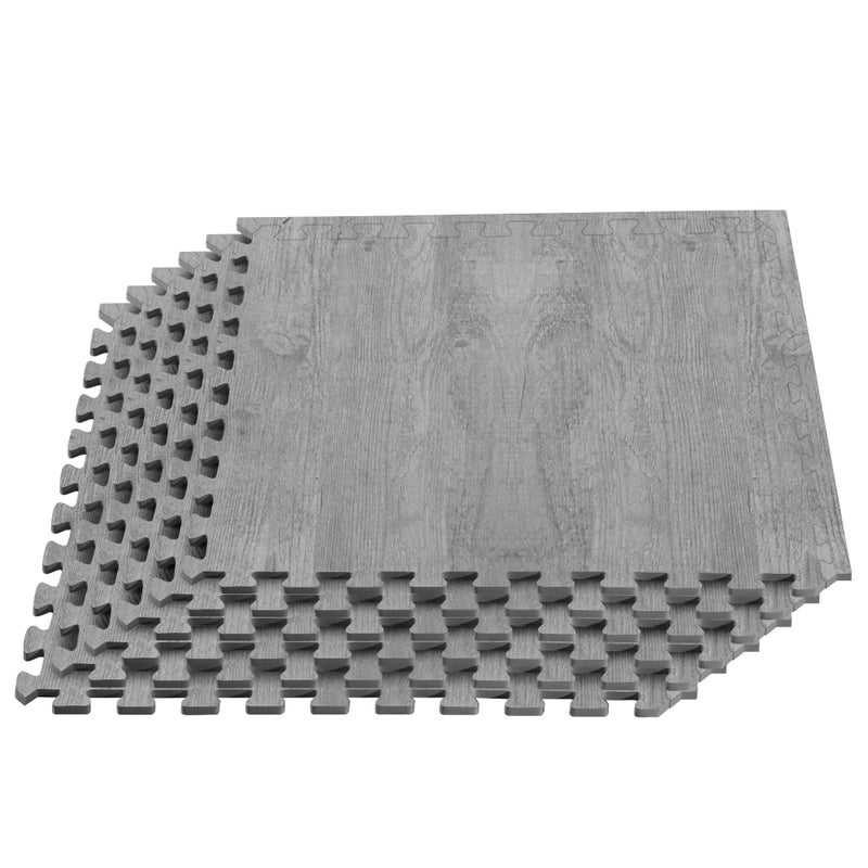 Forest Floor Farmhouse 3/8 Inch Thick Printed Foam Tiles, Premium Wood Grain Interlocking Foam Floor Mats, Anti-Fatigue Flooring â€“ Stylish Flooring Solution