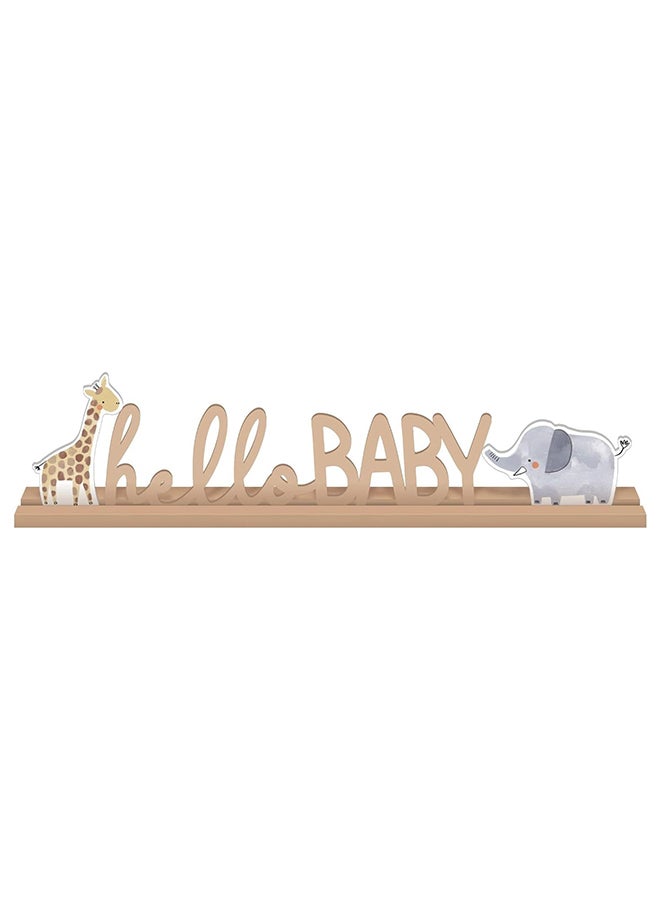 Amscan Baby Shower Soft Jungle Hello Baby Stand Up Sign Decoration