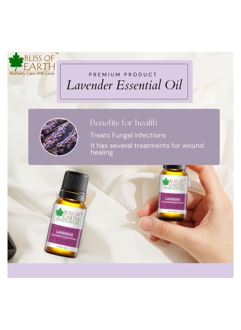 BLISS OF EARTH Bliss Of Earth Premium LAVENDER Spain Lavandula Angustifobia Essential Oil 2x10ML, Pure & Natural Therapeutic Grade Pack Of 2  - Image 3