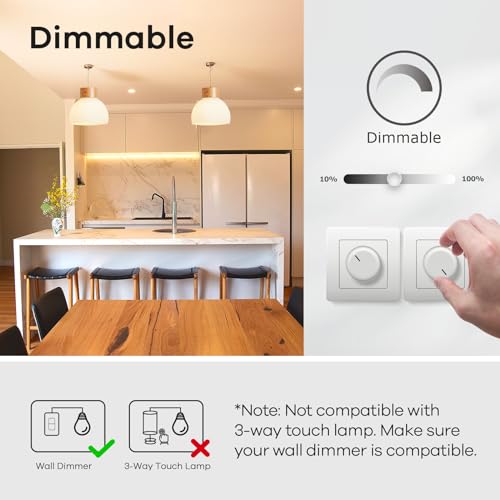 Linkind A19 LED Light Bulbs Dimmable, 60W Equivalent, Energy Efficient 9W, 2700K, 800 Lumens, E26 Standard Base, Lighting for Bedroom Living Room Home Office, 6 Packs - Image 4