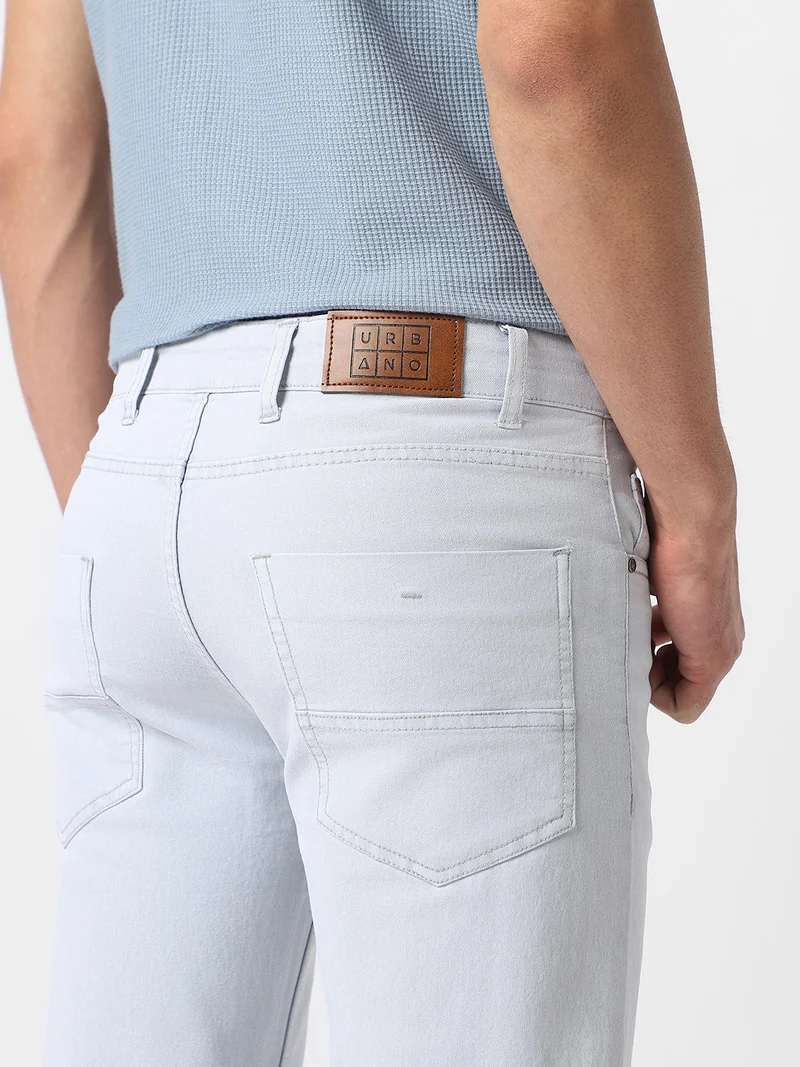Urbano Fashion  Urbano Fashion Men's Whitish Grey Regular Fit Washed Jeans Stretchable for Men | Best Price UAE