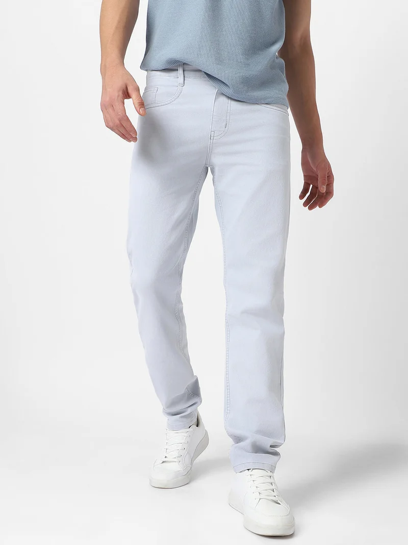 Urbano Fashion  Urbano Fashion Men's Whitish Grey Regular Fit Washed Jeans Stretchable for Men | Best Price UAE