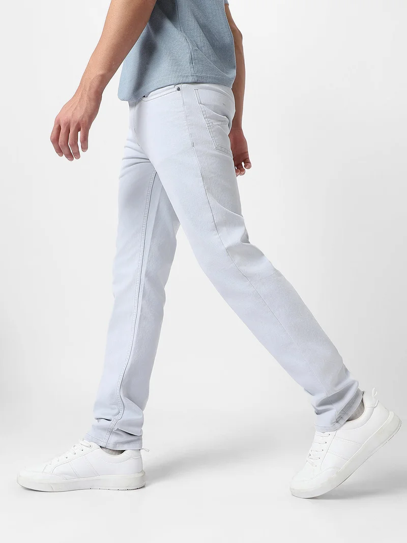 Urbano Fashion  Urbano Fashion Men's Whitish Grey Regular Fit Washed Jeans Stretchable for Men | Best Price UAE