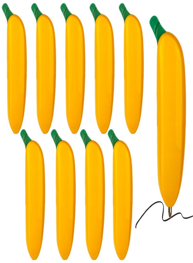 Umbrotiger Banana Ballpoint Pens 10-Pack - Fun Fruit Shaped Novelty Writing Tools for Office & Creative Projects, Lightweight 14.6g Portable Smooth Ink Pens - Image 1
