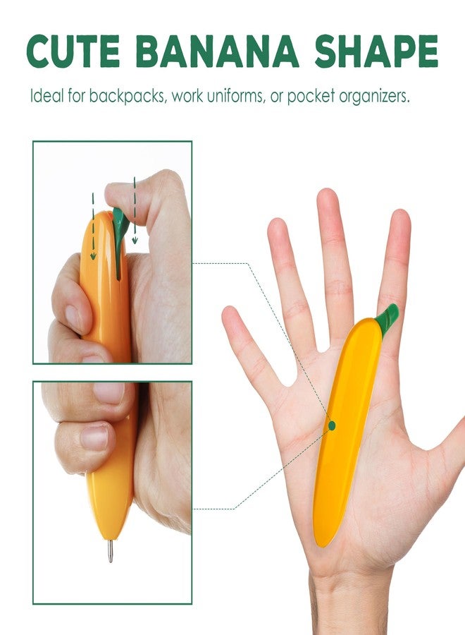 Umbrotiger Banana Ballpoint Pens 10-Pack - Fun Fruit Shaped Novelty Writing Tools for Office & Creative Projects, Lightweight 14.6g Portable Smooth Ink Pens - Image 3
