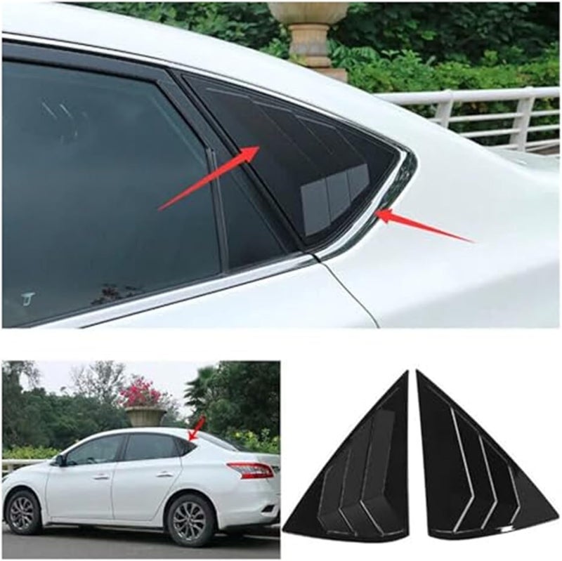 QASULER Car Rear Louver Window Cover Trim for Nissan Sentra - Image 2
