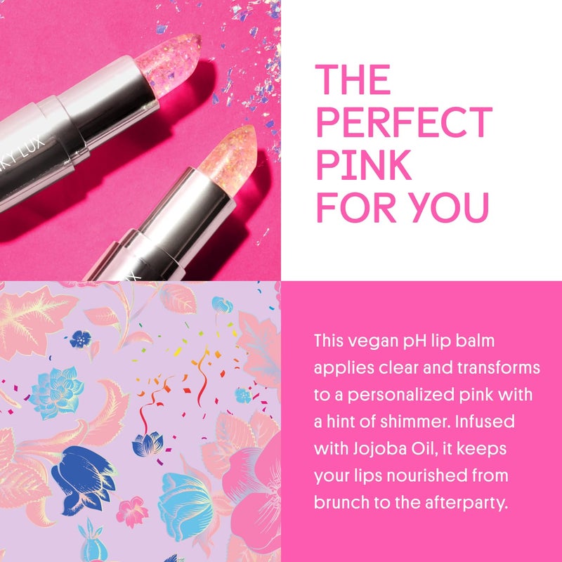Winky Lux Rainbow Glitter Confetti Balm - Hydrating ph Lip Balm, Natural Pink Tint with pH Color Changing, Moisturize & Soften Lips While Leaving Sheer Pink Tint, with Vanilla Scent - Image 3