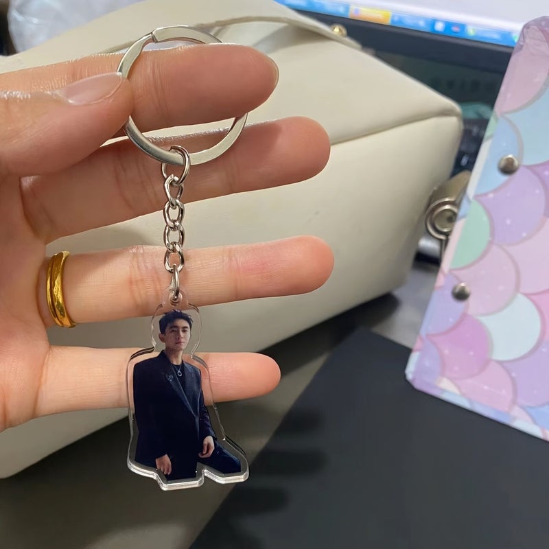 2D Flat Custom 80pcs Photo Acrylic Key Pendant 5CM Size Alien Car Key Ring Backpack Pendant Lover Friend Star Cartoon Corporate Logo Anime Soccer Star Organize Activities - Image 5