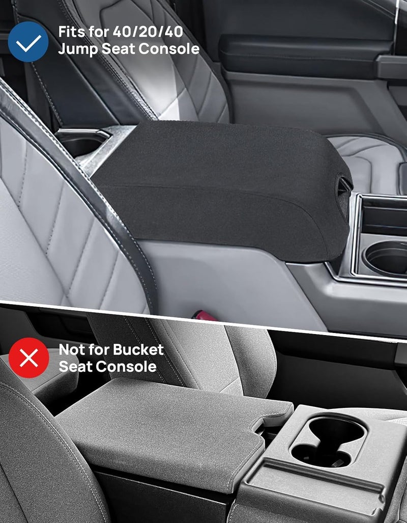 جوي توتوس غطاء وحدة التحكم المركزية متوافق مع F150 2015-2020، وF250 سوبر ديوتي F350 F450 2017-2022، وفورد إكسبيديشن 2018-2024، غطاء مسند ذراع من النيوبرين لمسند الذراع الأوسط (للمقعد الفردي فقط) - Image 2