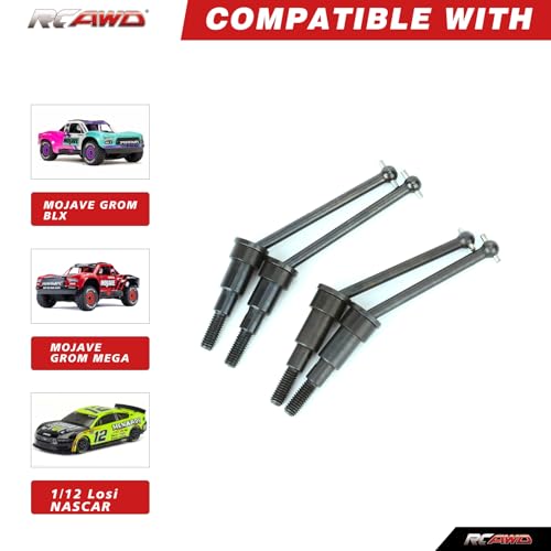 RCAWD 40CrMo Driveshafts for ARRMA Mojave Grom 5.5 mm Wheel Hex Set & Diff Outdrive Axles & M4 Wheel Nuts Serrated Flange, 60% Upgrade #ARA311229#ARA311226#AR708003 ARAC9750 - Image 2