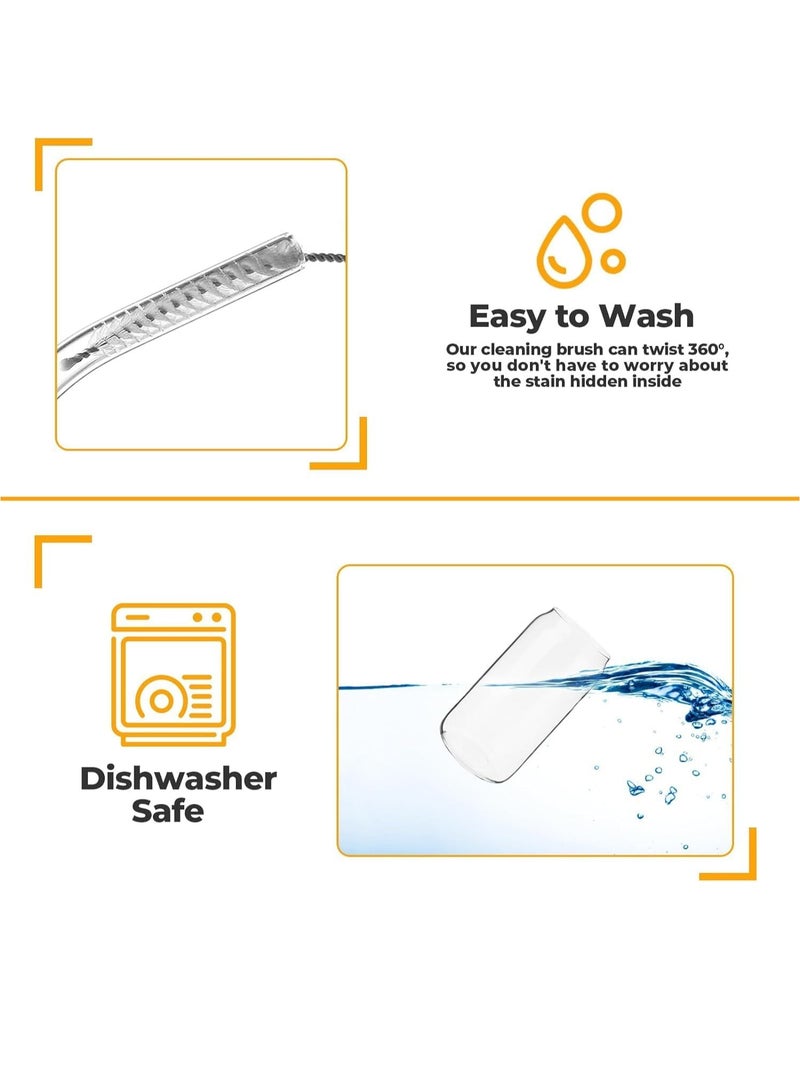 TYCOM Drinking Glasses with Bamboo Lids and Glass Straw, 500ml Beer Can Shaped Glass Cups, Tumbler Cup Ideal For Beer, Tea, Soda, Iced Coffee (4pc, 500ml) - Image 2