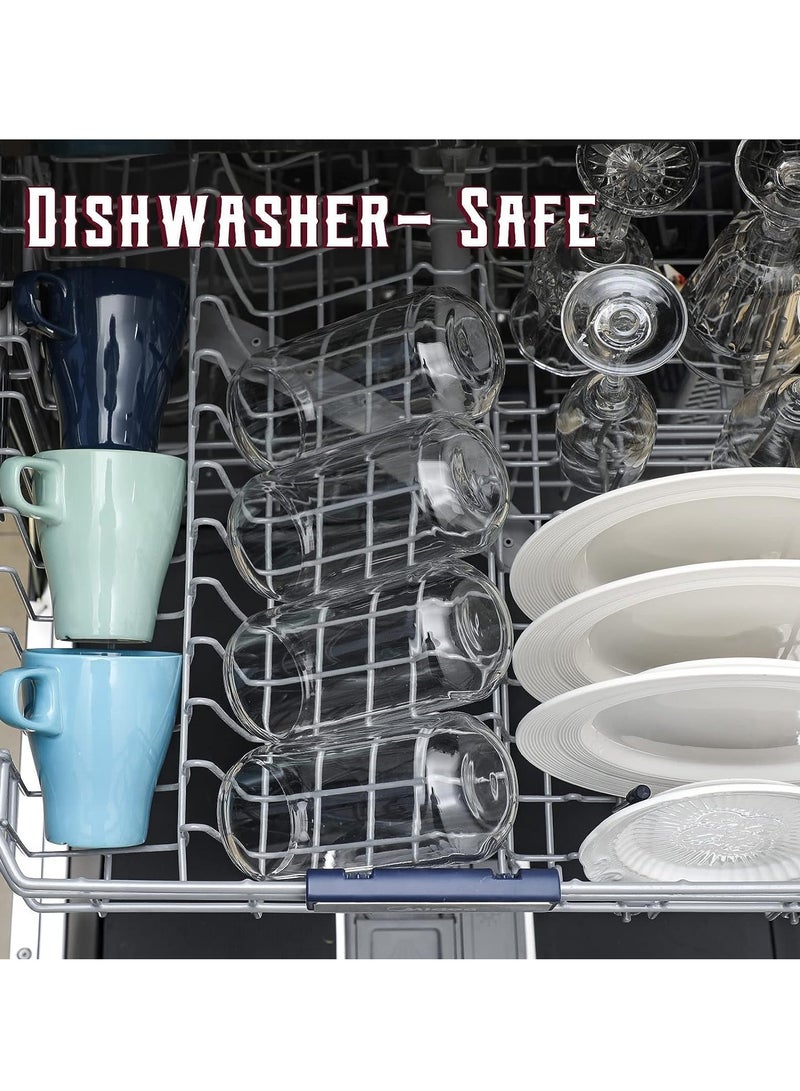 TYCOM Drinking Glasses with Bamboo Lids and Glass Straw, 500ml Beer Can Shaped Glass Cups, Tumbler Cup Ideal For Beer, Tea, Soda, Iced Coffee (4pc, 500ml) - Image 5