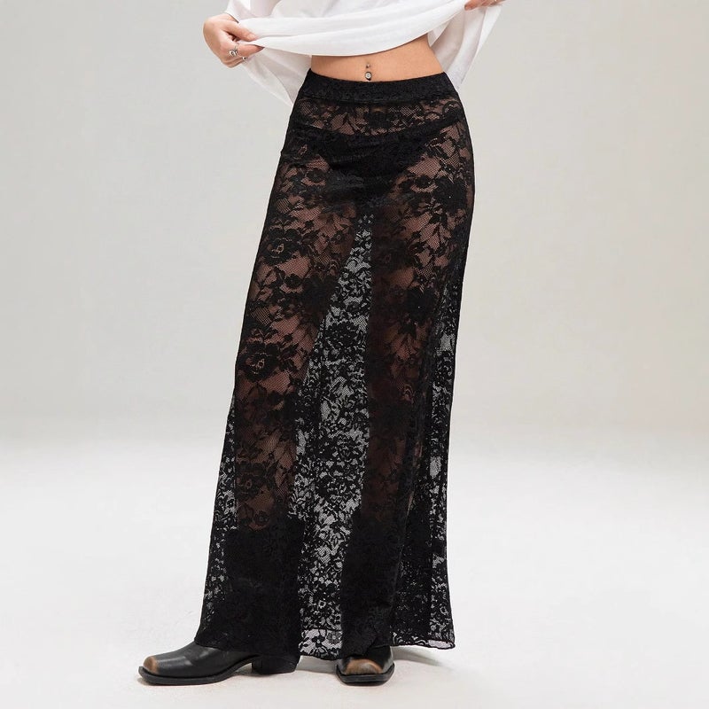 Women's Solid Color Bodycon Lace Skirt - Image 4