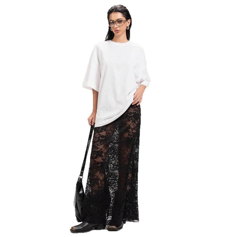 Women's Solid Color Bodycon Lace Skirt - Image 5
