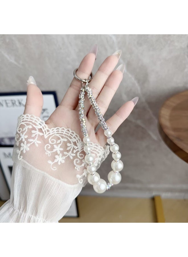 NIBEMINENT Super Cute Beaded Phone Charm – Trendy Phone Chain Wrist Strap, Shining Beads Chain Lanyard for Cell Phone  - Image 2