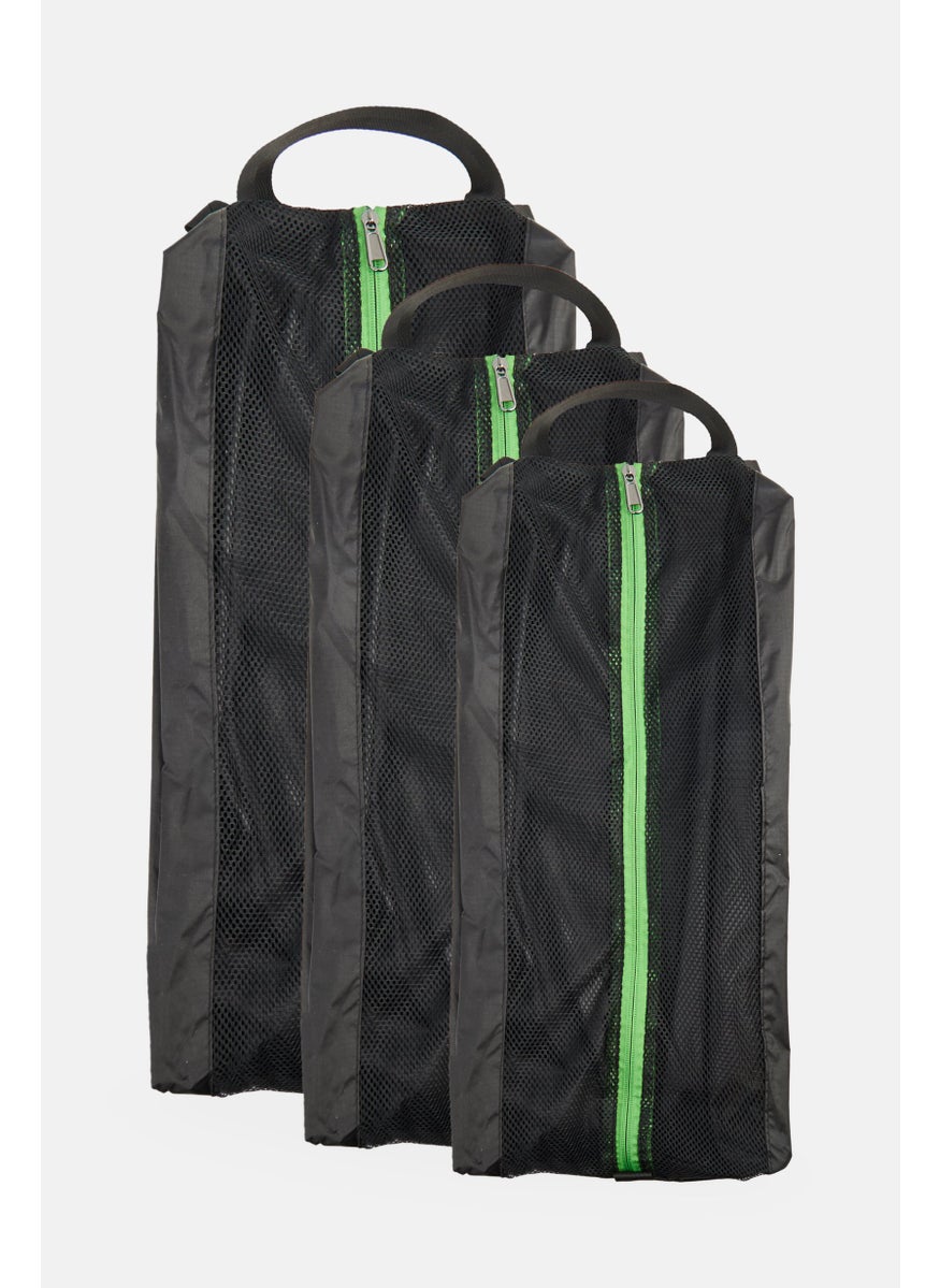 Algspar Men 3 Pc Plain Shoes Bag, Black  - Image 1
