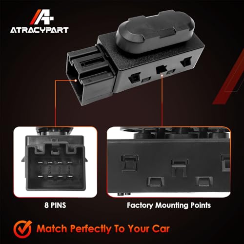 ATRACYPART Power Seat Adjustment Switch Front Driver Side for 6 Way Compatible with Ford F150 F250 F350 Explorer Lincoln MKX & More Replace# 9L3Z-14A701-A, PSW5, 9L3Z14A701A - Image 4