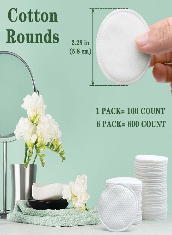 Homrelaxy 600 Count Cotton Rounds, 2.28 Inch Cotton Pads for Face, 100% Cotton Soft Makeup Remover Pads for Toner, Facial, & Sensitive Skin, Lint-Free - Image 2