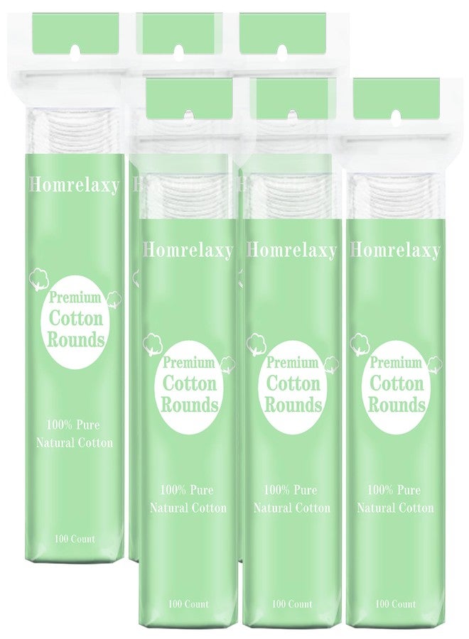 Homrelaxy 600 Count Cotton Rounds, 2.28 Inch Cotton Pads for Face, 100% Cotton Soft Makeup Remover Pads for Toner, Facial, & Sensitive Skin, Lint-Free - Image 1