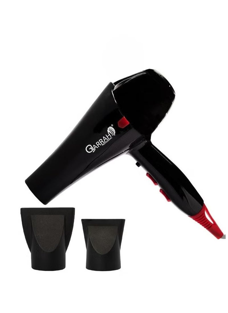 Gjarrah Gjarrah Professional Hair Dryer - Damage Protection, Multiple Settings, Powerful 2400W Black/Red  - Image 1
