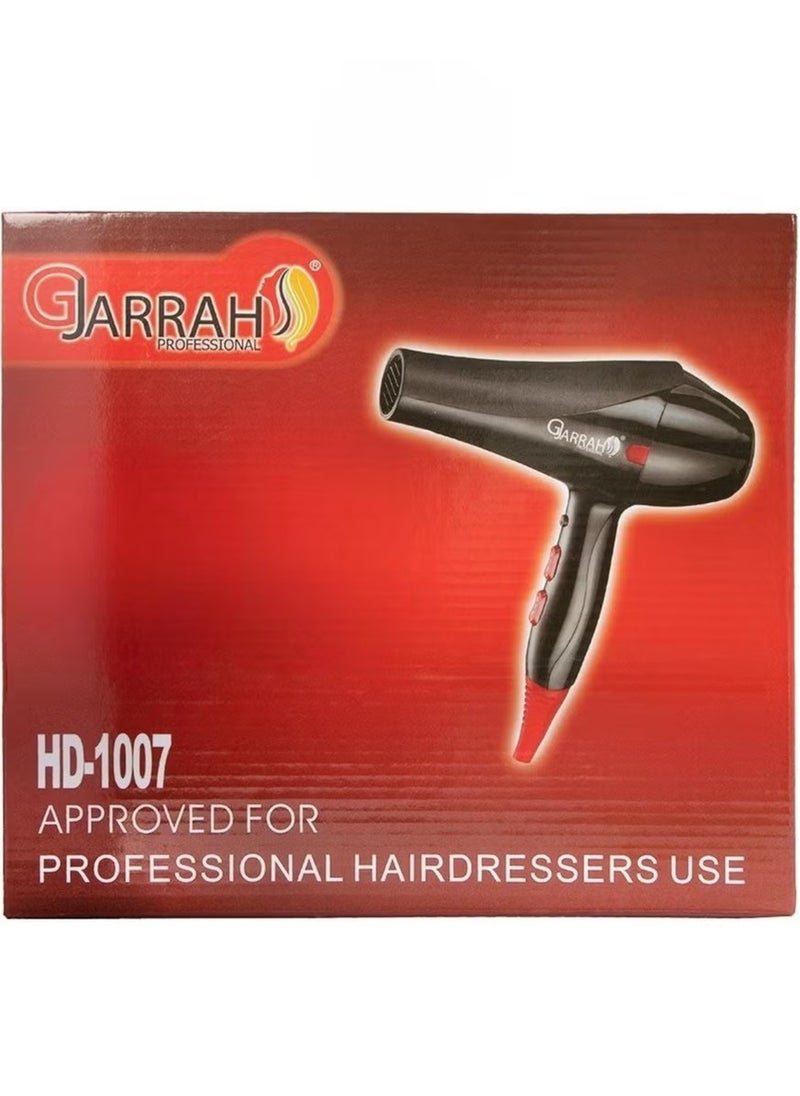 Gjarrah Gjarrah Professional Hair Dryer - Damage Protection, Multiple Settings, Powerful 2400W Black/Red  - Image 5