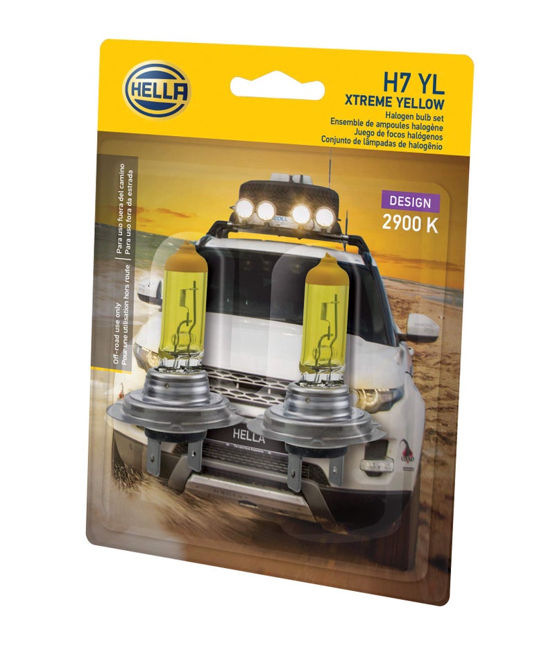 HELLA H7 YL Xtreme Yellow Bulb (12V 55W), 2 Pack - Image 2