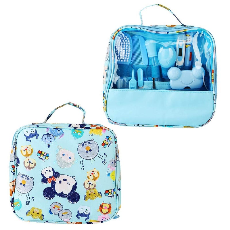 Qinlorgo Baby Healthcare and Grooming Kit, 13PCS Baby Nail Care Cleaning Set Personal Daily Cleaning Care Tool with Convenient Tote(Blue) - Image 5