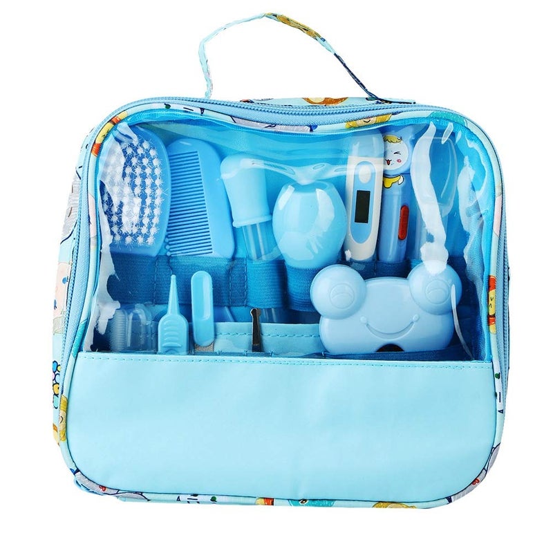 Qinlorgo Baby Healthcare and Grooming Kit, 13PCS Baby Nail Care Cleaning Set Personal Daily Cleaning Care Tool with Convenient Tote(Blue) - Image 3