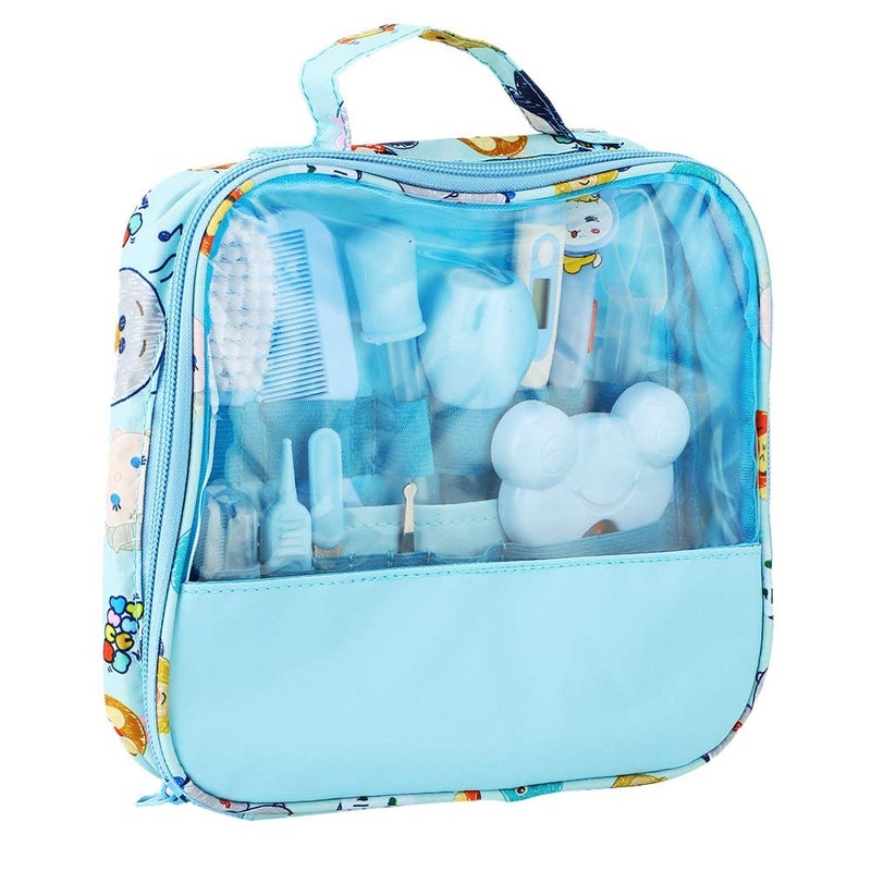 Qinlorgo Baby Healthcare and Grooming Kit, 13PCS Baby Nail Care Cleaning Set Personal Daily Cleaning Care Tool with Convenient Tote(Blue) - Image 4