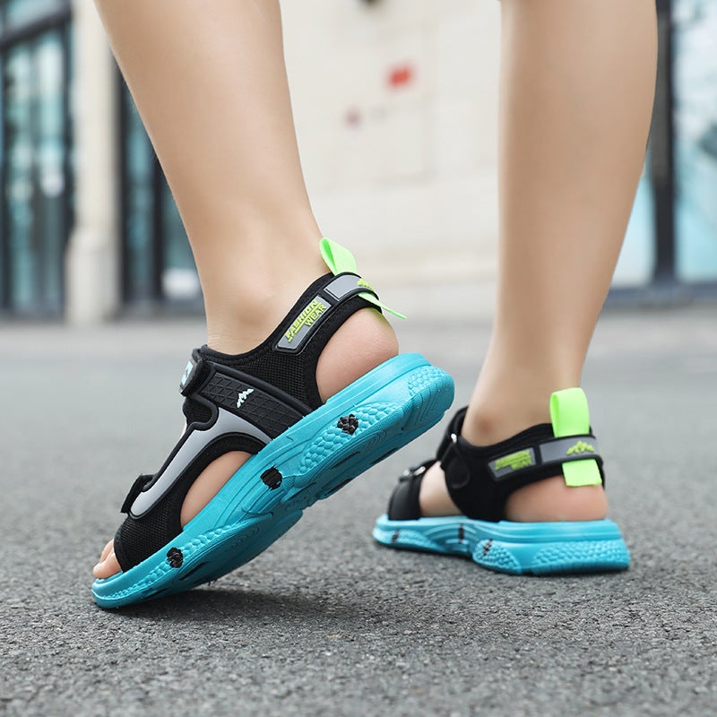 Boys Sandals Korean Style Mid-Big Kids Summer Baby Children Non-Slip Soft Sole Shoes Student Beach Shoes - Image 5