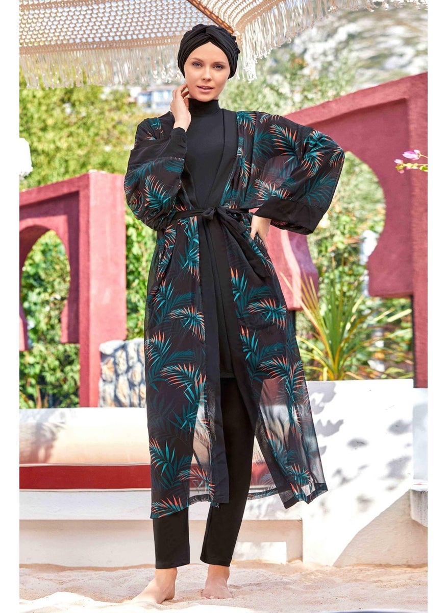 Remsa Mayo Remsa Swimsuit Single Kimono Pareo on Swimsuit Timena 6107 Black  - Image 1