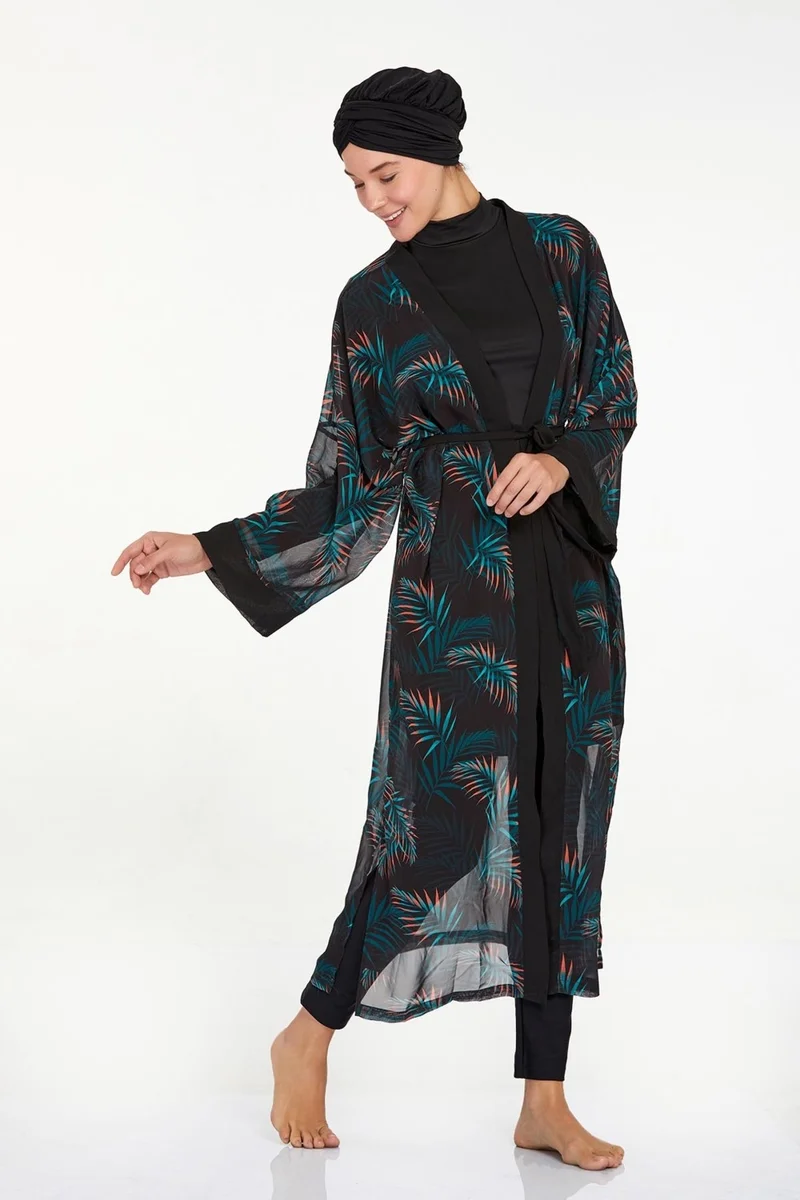 Remsa Mayo Remsa Swimsuit Single Kimono Pareo on Swimsuit Timena 6107 Black