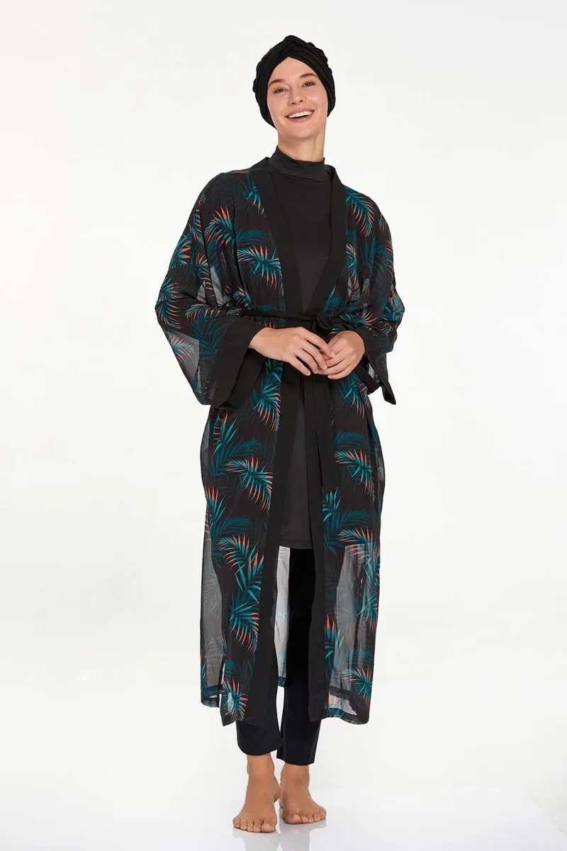 Remsa Mayo Remsa Swimsuit Single Kimono Pareo on Swimsuit Timena 6107 Black